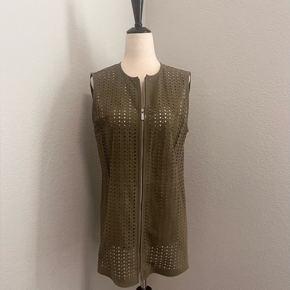 Lafayette 148 New York Jackets & Blazers - Lafayette 148 New York Olive Green Perforated Vest